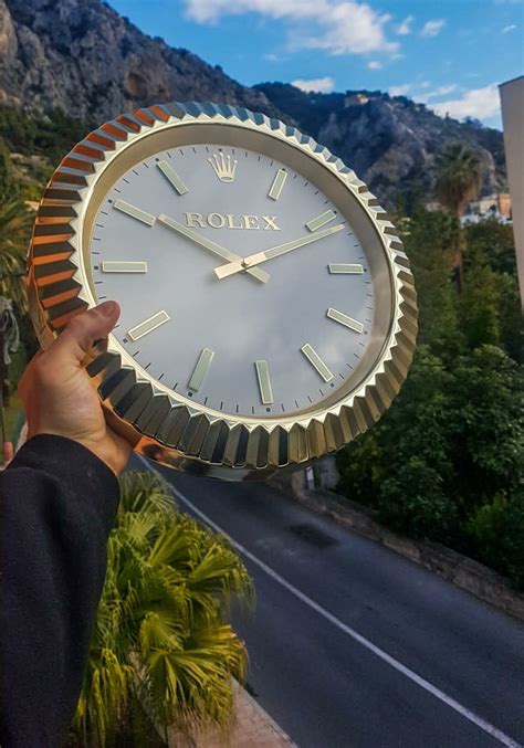 rolex clock for sale|real rolex wall clock.